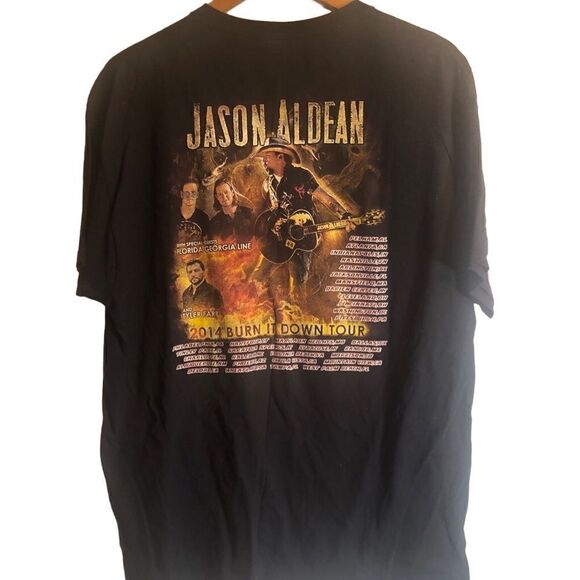 Jason Aldean Burn It Down Tour 2014 Jerzees Concert Tour Tshirt. Size XL - Picture 4 of 6